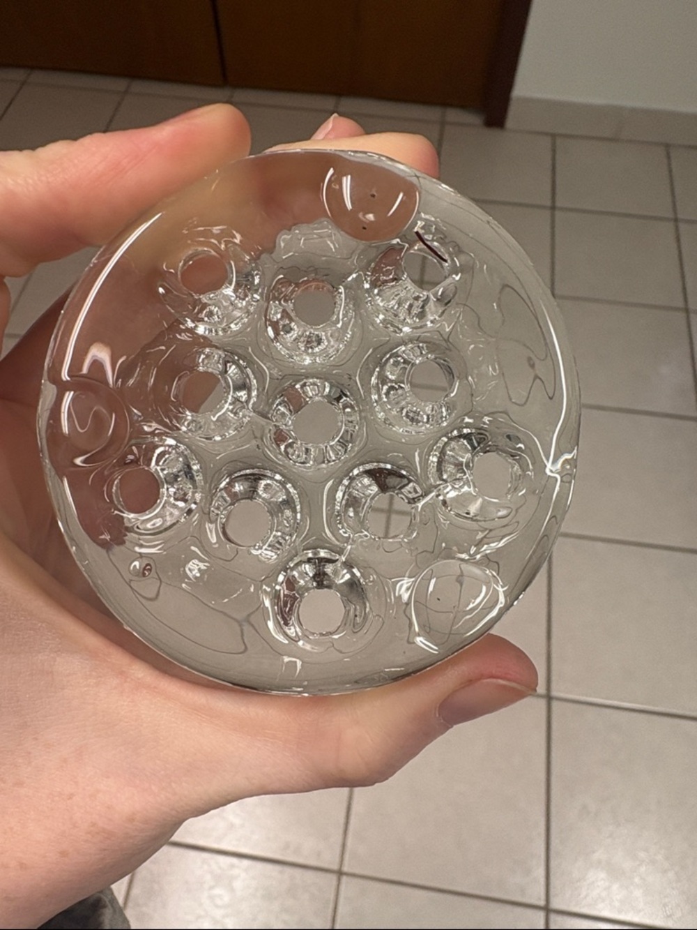 Glass Flower Frog - 11 hole - Free with purchase - Picture 3 of 4